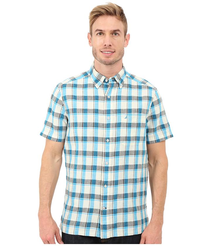 Nautica - Short Sleeve Yarn-dye Large Plaid Pocket