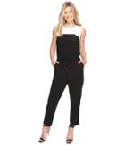 Vince Camuto - Sleeveless Color Blocked Drawstring Jumpsuit