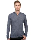 John Varvatos Star U.s.a. - Long Sleeve Pullover Button Hoodie Sweater With Contrast Linking Y1311s2b