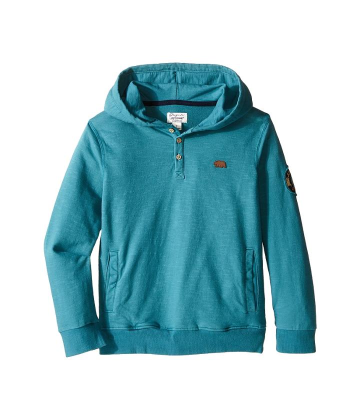Lucky Brand Kids - French Terry Hoodie W/ Button Front And Screen Print On Back