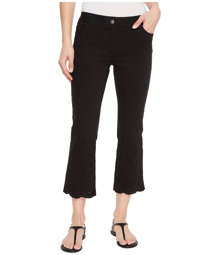 Elliott Lauren - Five-pocket Crop Jeans With Eyelet Hem In Black