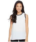 Vince Camuto Specialty Size - Petite Sleeveless High-low Hem Blouse W/ Rib Trim