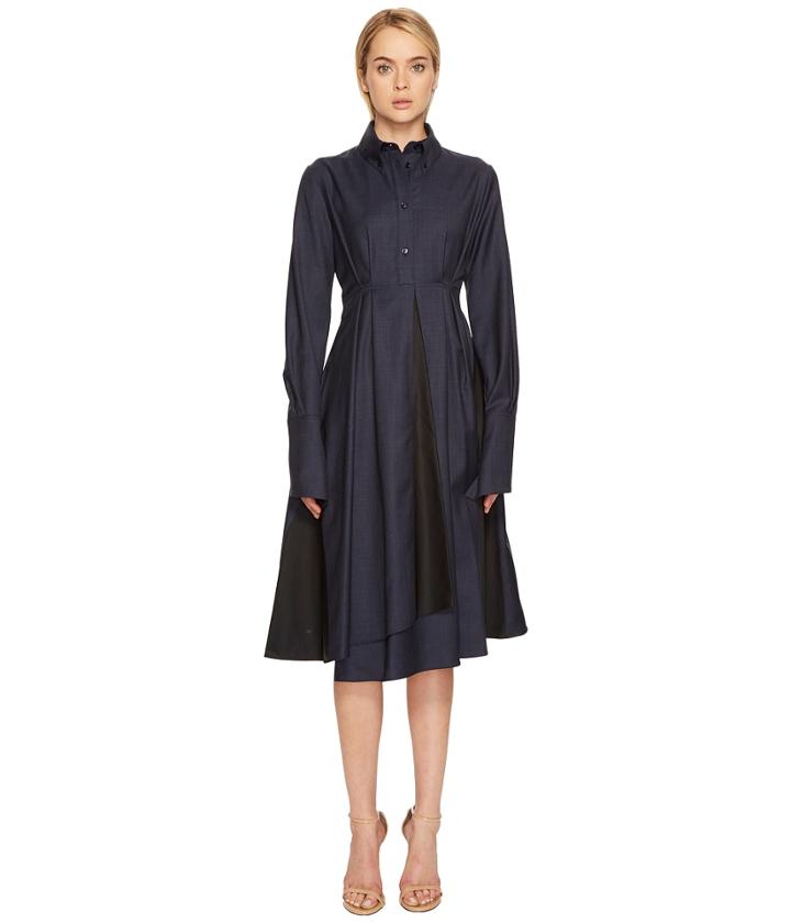 Jil Sander Navy - Shirtdress With Pleated Skirt