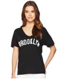 The Original Retro Brand - Brooklyn Rolled Short Sleeve Slub Boyfriend V-neck