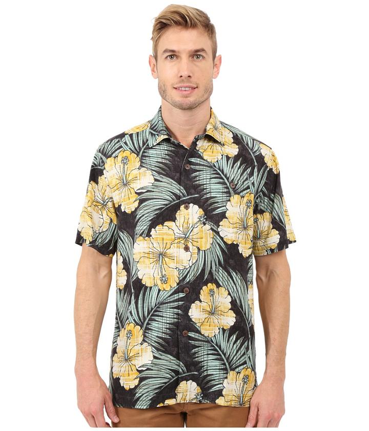 Tommy Bahama - Printed Plaid Hibiscus Camp Shirt