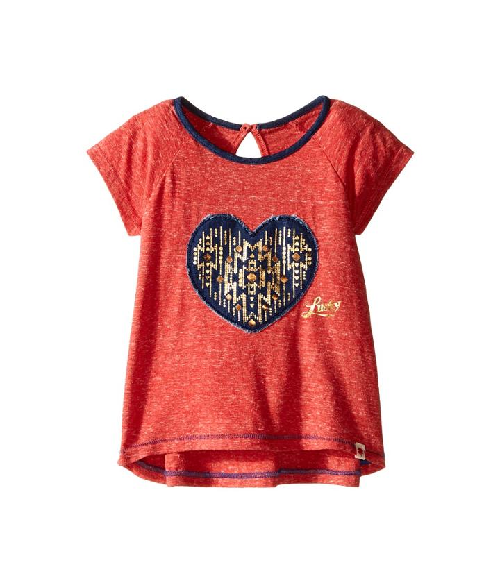 Lucky Brand Kids - Short Raglan Sleeve Tee With Heart Applique