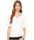 Calvin Klein - Ruffle Sleeve Top With Bar Hardware