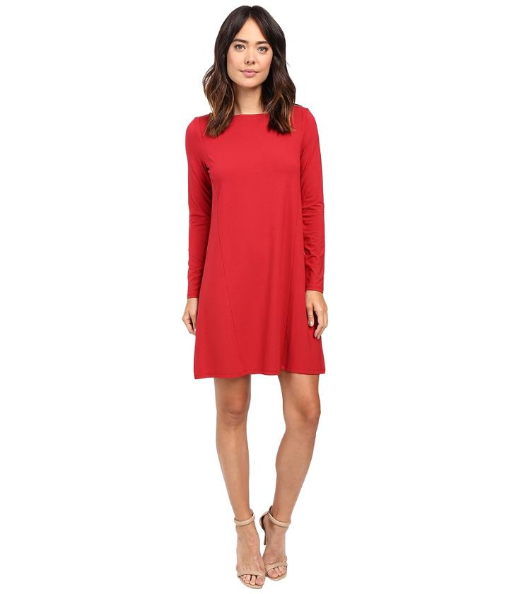 Lilla P - Stretch Jersey Long Sleeve Seamed Dress