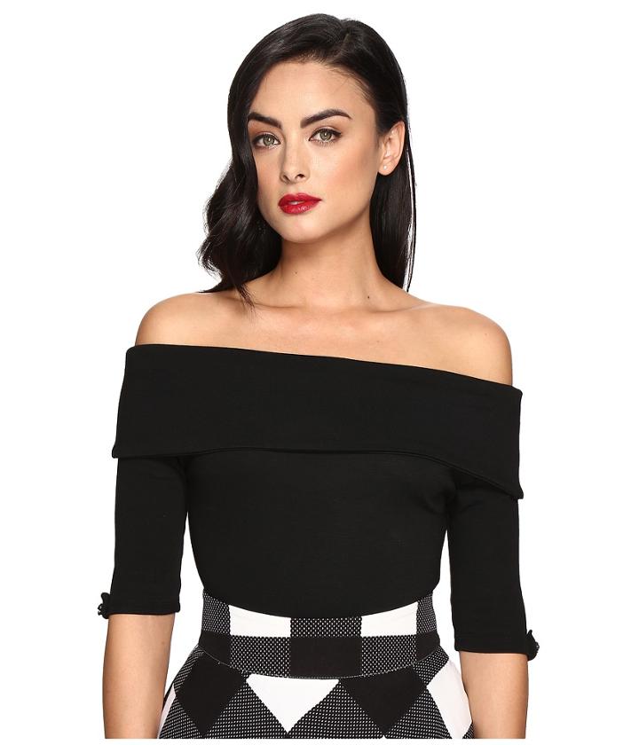 Unique Vintage - Off Shoulder Stretch Knit Brigitte Top