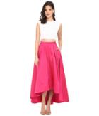 Aidan Mattox - Cap Sleeve Sequin Top With Taffeta A Line High-low Skirt