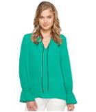 Ellen Tracy - Front Tie Peasant Blouse