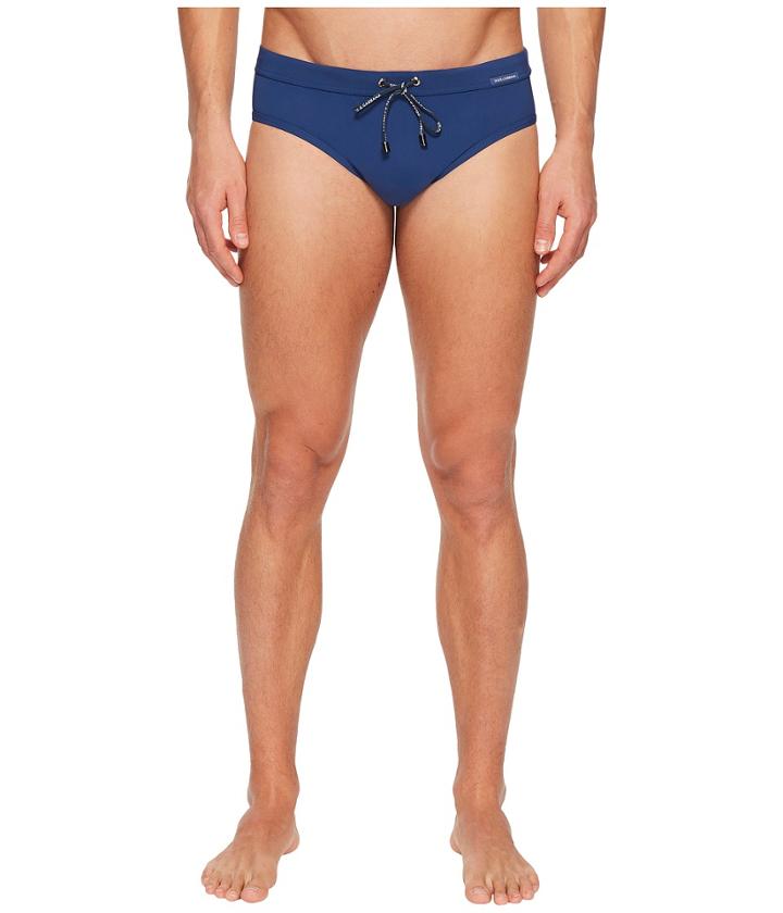 Dolce &amp; Gabbana - Solid Brief Swimsuit W/ Bag