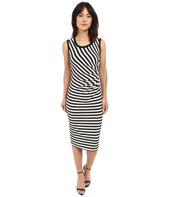 Nicole Miller - Sailor Stripe Jersey Side Tuck Basic
