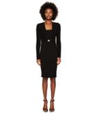 Versace Collection - Long Sleeve Knit Belted Dress