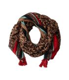 San Diego Hat Company - Bss1507os Leopard Print Scarf W/ Pol Color Border And Tassells