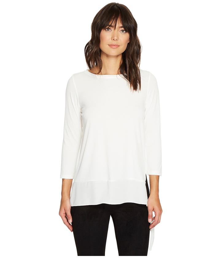 Ivanka Trump - Long Sleeve Matte Jersey With Georgette Hem