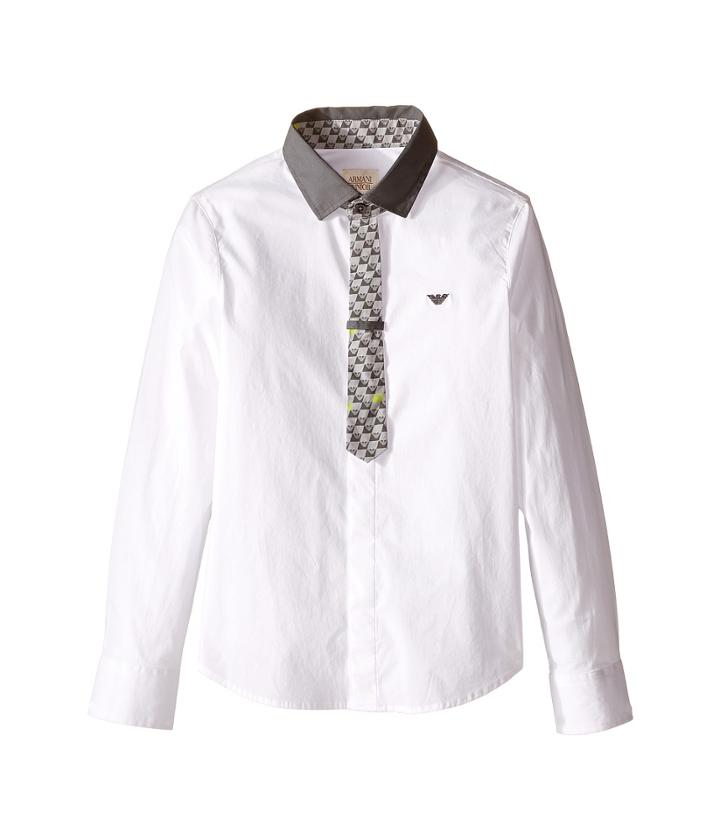 Armani Junior - Contrasting Collar And Tie Button Down