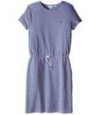 Lacoste Kids - Short Sleeve Multi-directional Stripe Drawstring Dress