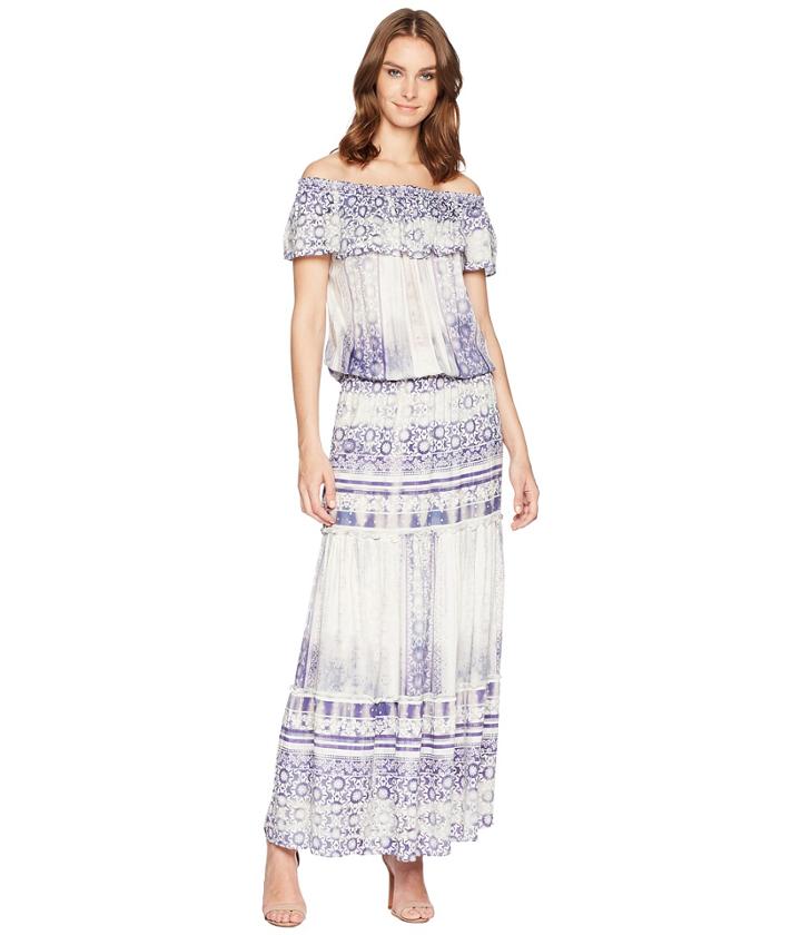 Hale Bob - Moroccan Dreams Satin Off Shoulder Maxi Dress