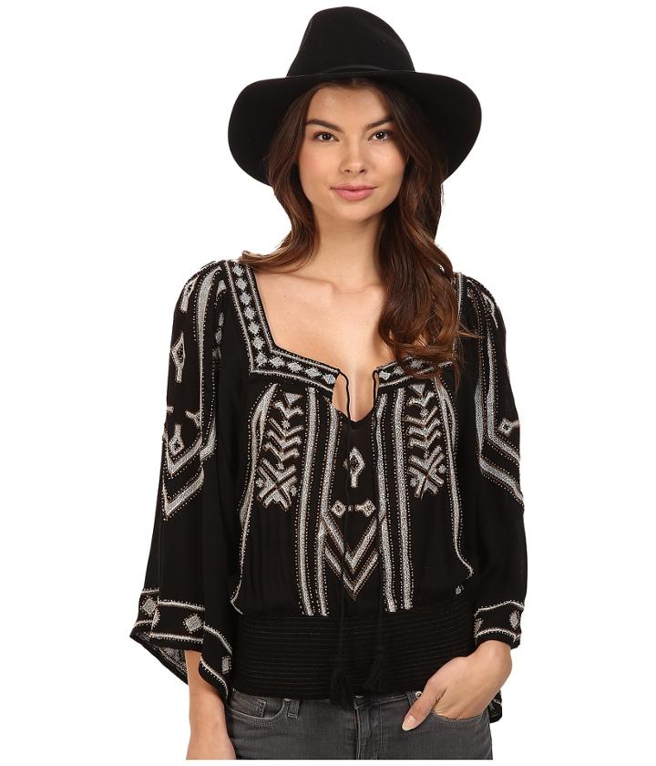 Free People - Don T Back Down Embroidered Top