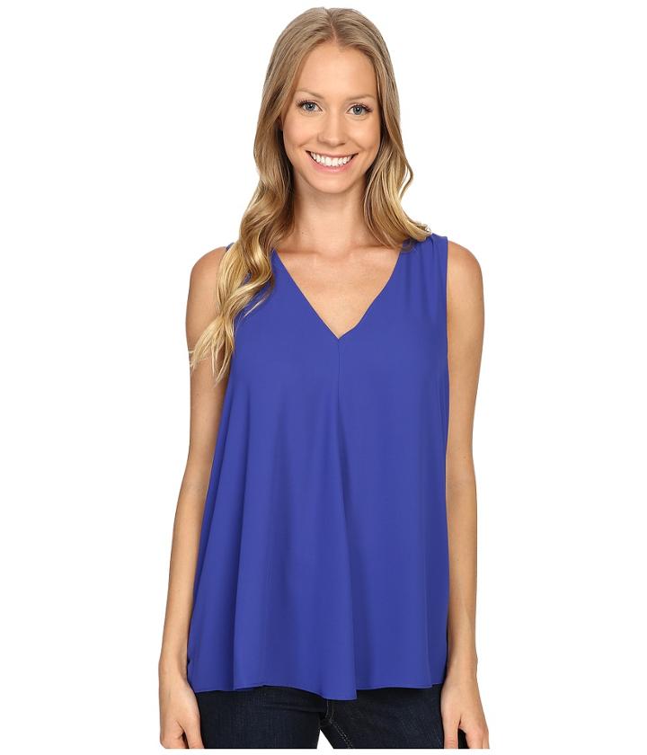 Vince Camuto - Sleeveless V-neck Drape Front Blouse