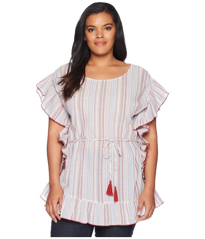 B Collection By Bobeau - Plus Size Anara Striped Blouse