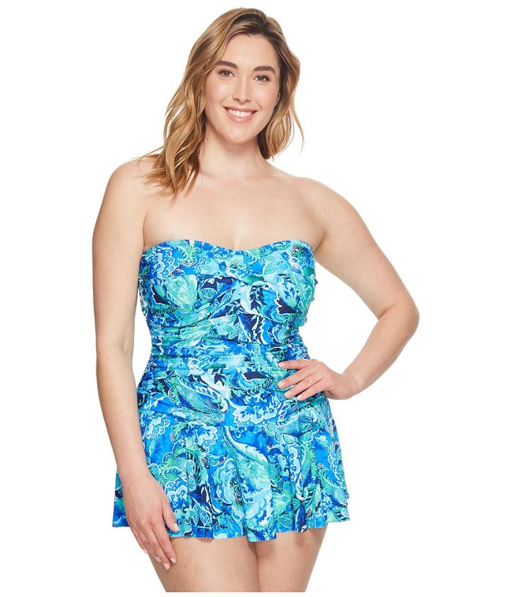 Lauren Ralph Lauren - Plus Size Exotic Skirted One-piece