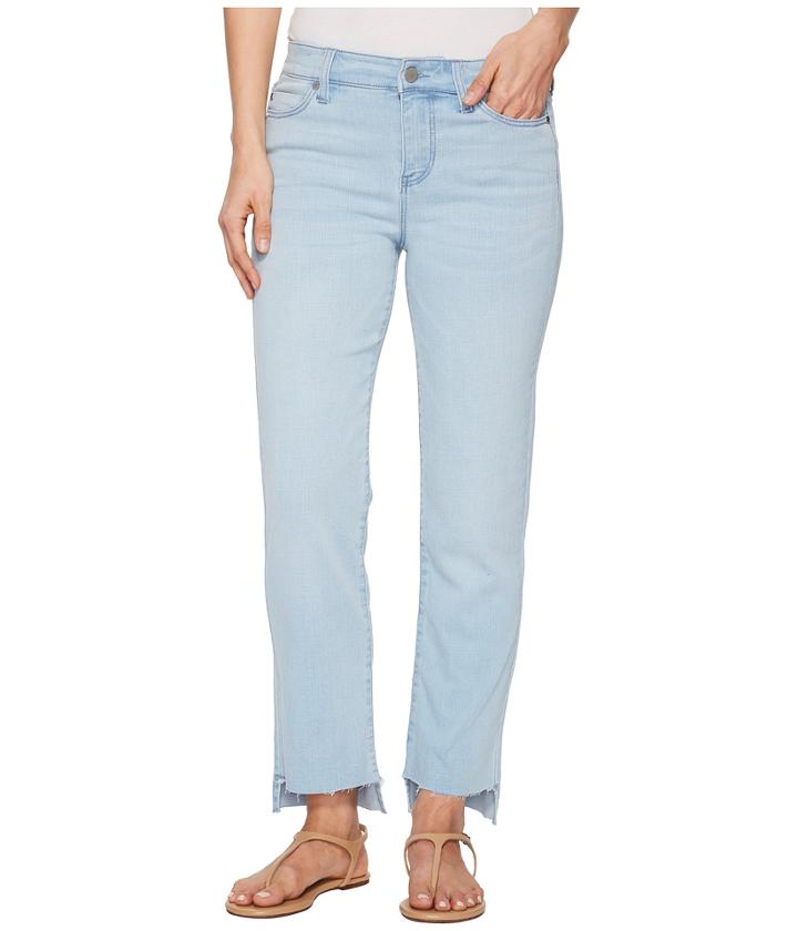 Liverpool - Jayden Crop Straight High-low Released Hem In Crosshatch Stretch Denim In Brenton