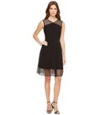 Tahari By Asl - Embroidery Trim Fit-and-flare Dress