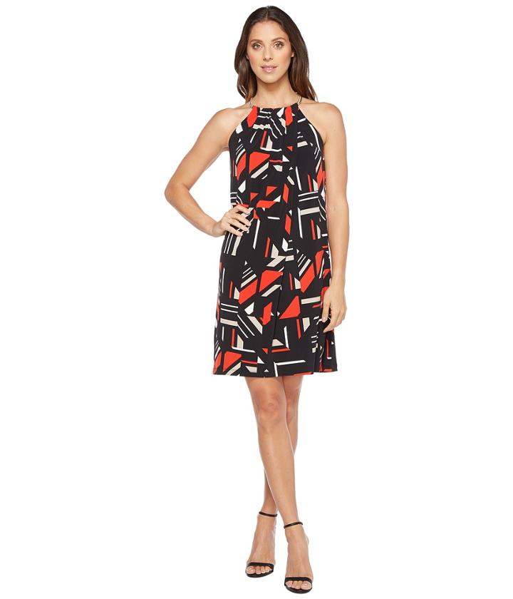 Calvin Klein - Printed Halter Dress With Chain Neck