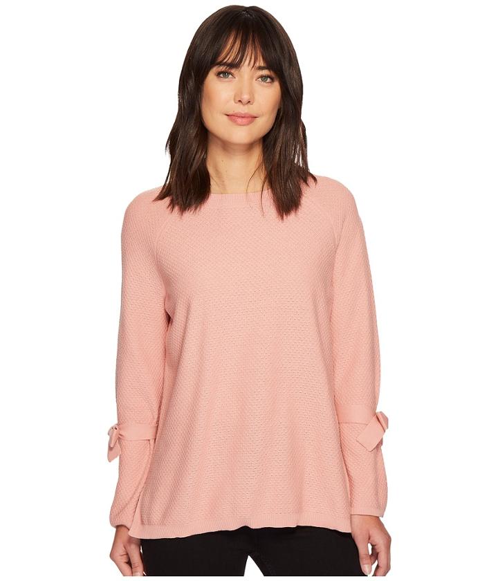 Two By Vince Camuto - Long Sleeve Texture Stitch Tie Sleeve Sweater