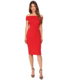 Yigal Azrou  L - Off Shoulder Mechanical Stretch Dress