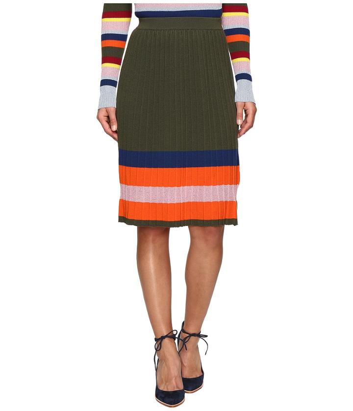 House Of Holland - Knitted Merino Pleated Skirt