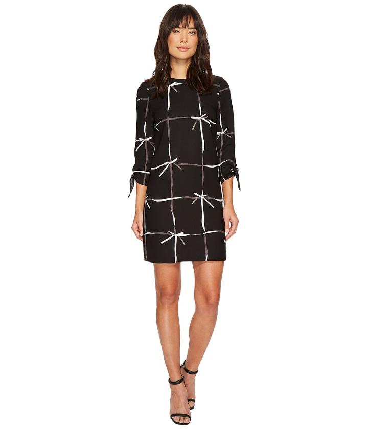 Cece - Lattice Ribbons Tie Sleeve Dress
