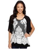 Karen Kane - Split Sleeve Lace Overlay Top