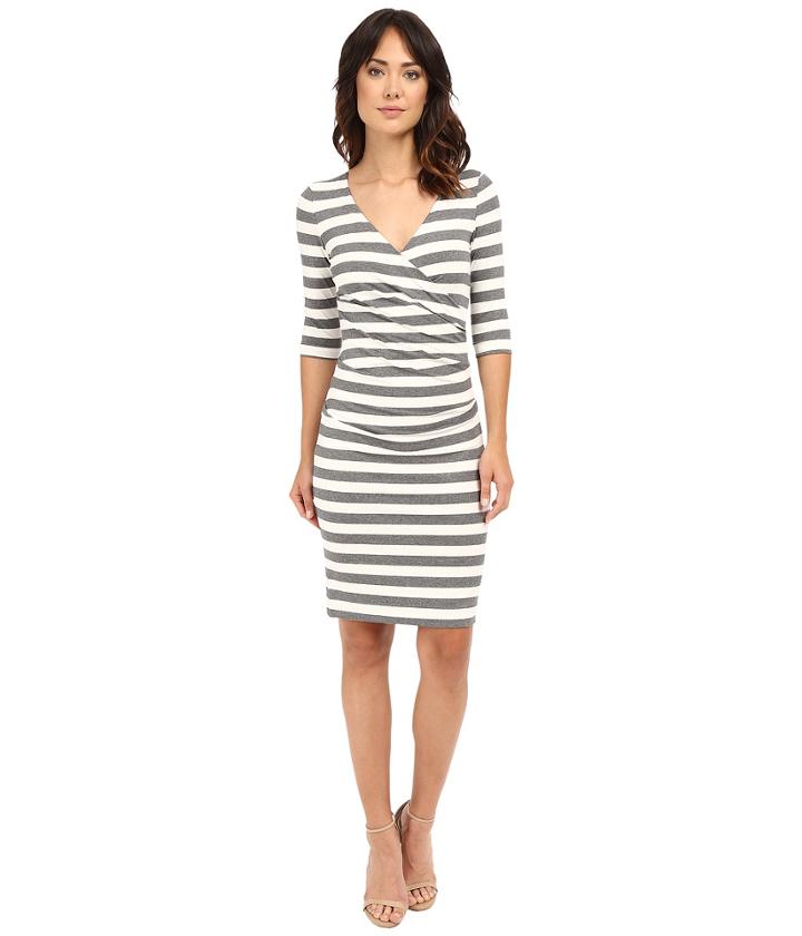 Nicole Miller - Beky Short Sleeve Stripe Soft Jersey Dress