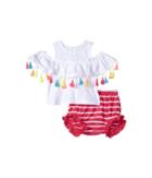 Mud Pie - Tassel Pinafore And Bloomer Two-piece Set