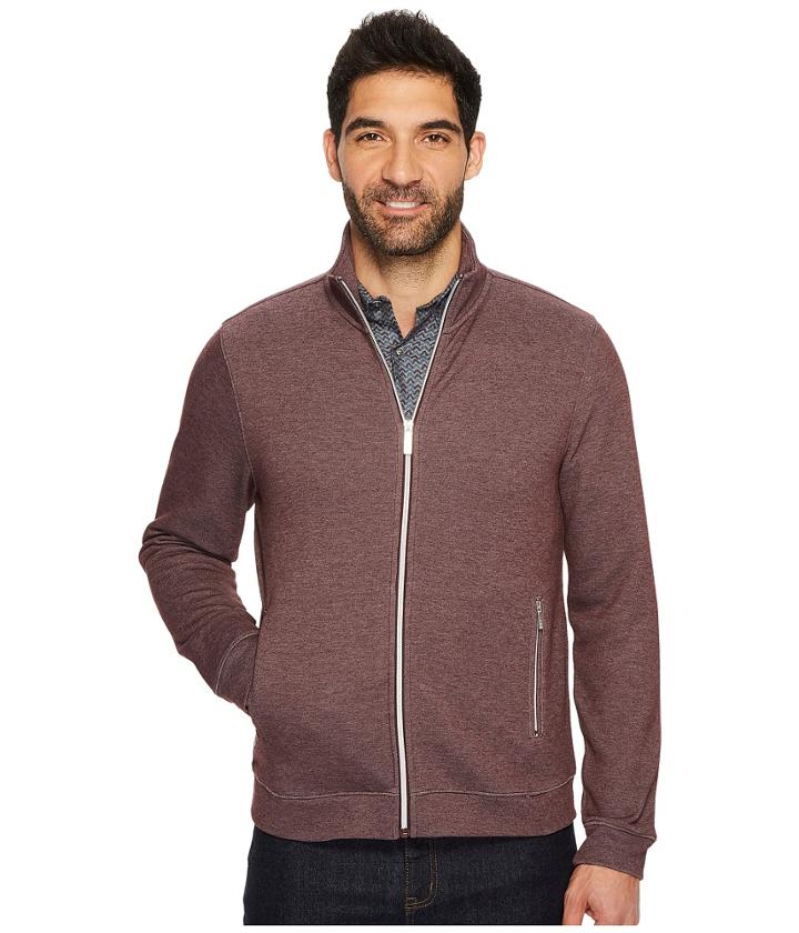 Perry Ellis - Solid Heathered Full Zip Knit Jacket