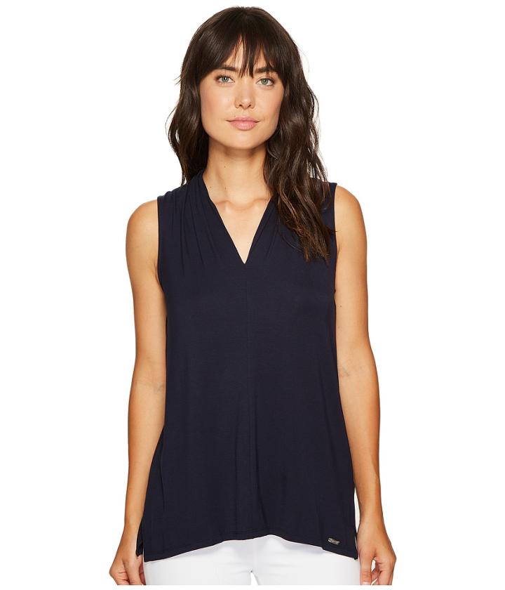 Calvin Klein - Sleeveless Solid V-neck Top