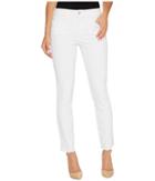 Nydj - Ami Skinny Ankle Jeans W/ Fray Side Slit In Optic White