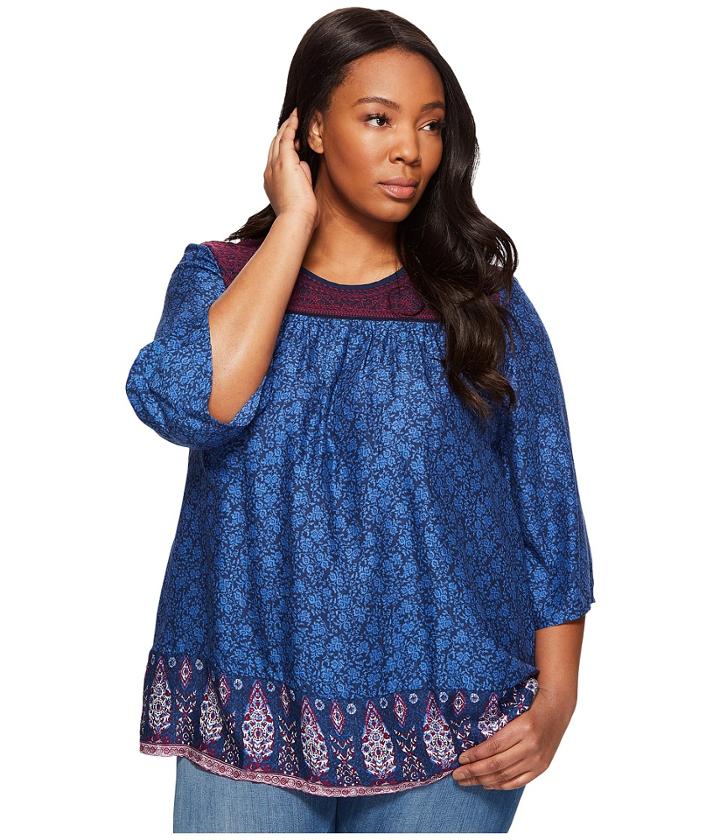 Lucky Brand - Plus Size Purple Peasant Top