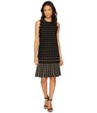 Catherine Catherine Malandrino - Sleeveless Crew Neck Knit Dress W/ Lettuce Trim