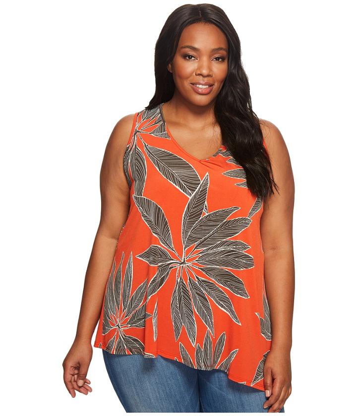 Karen Kane Plus - Plus Size V-neck Asymmetric Tank Top