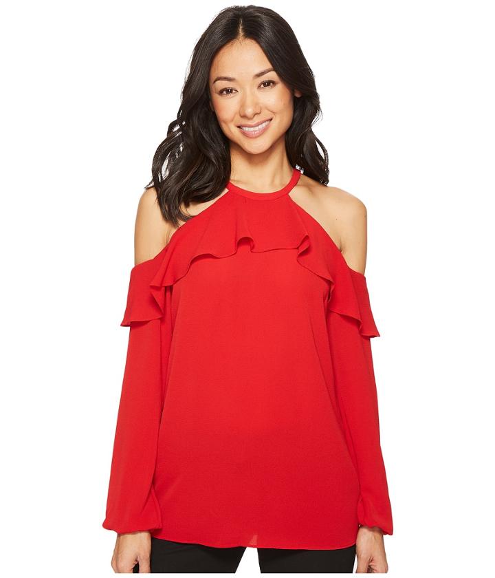 Michael Michael Kors - Flounce Cold Shoulder Top