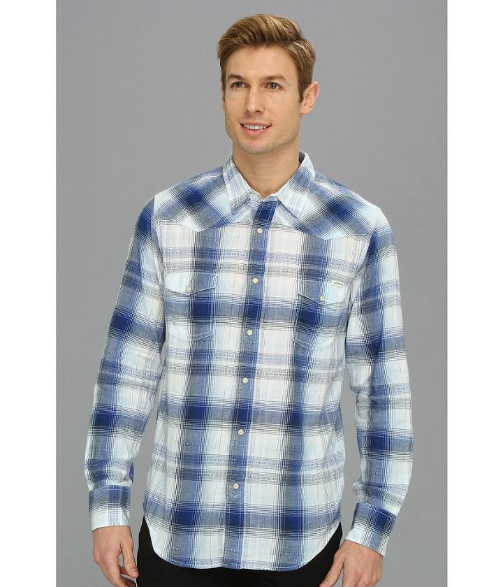 Lucky Brand - Bone Blue Plaid Western