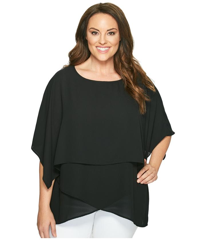 Karen Kane Plus - Plus Size Layered Crossover Top