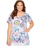 Extra Fresh By Fresh Produce - Plus Size Cabana Bright Twin Peaks Top
