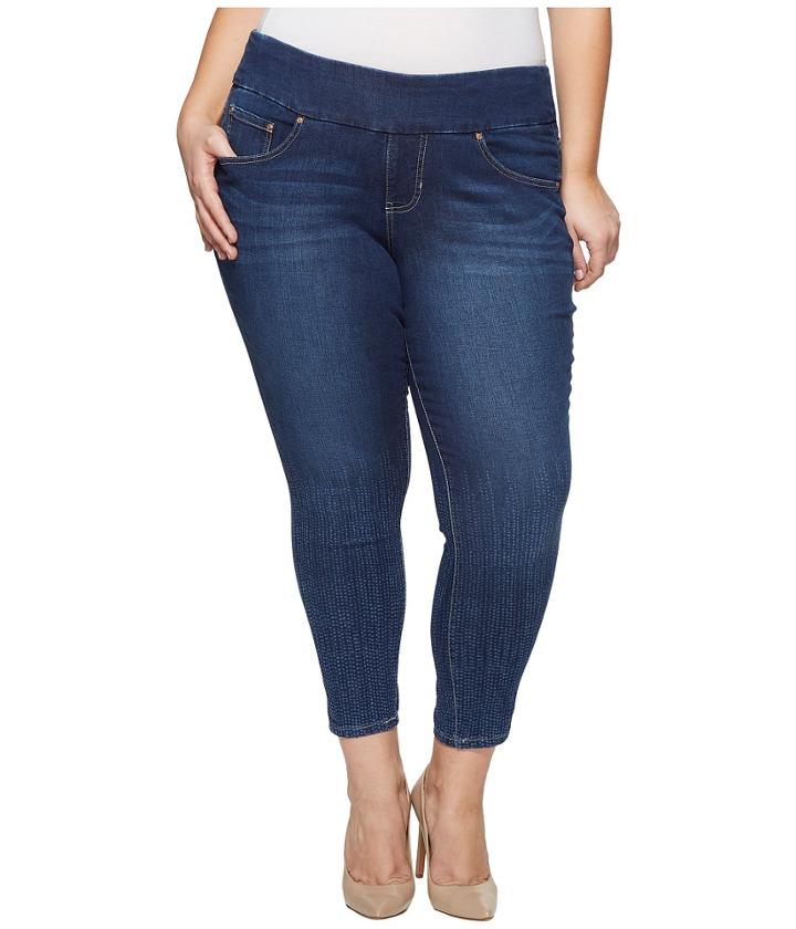 Jag Jeans Plus Size - Plus Size Nora Skinny Ankle Pull-on Jeans W/ Laser Print In Dot Stripe