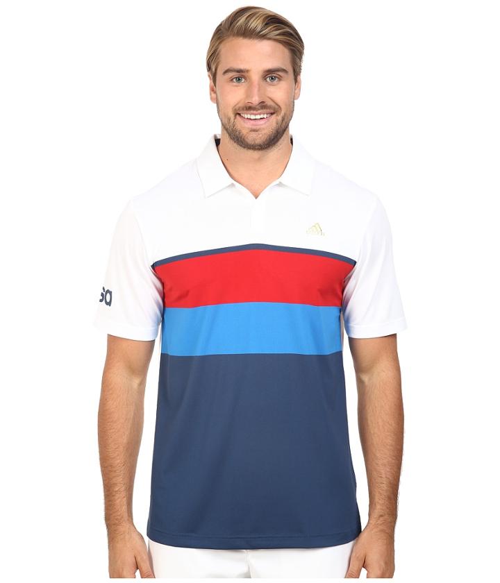 Adidas Golf - Climacool Usa Engineered Stripe Polo