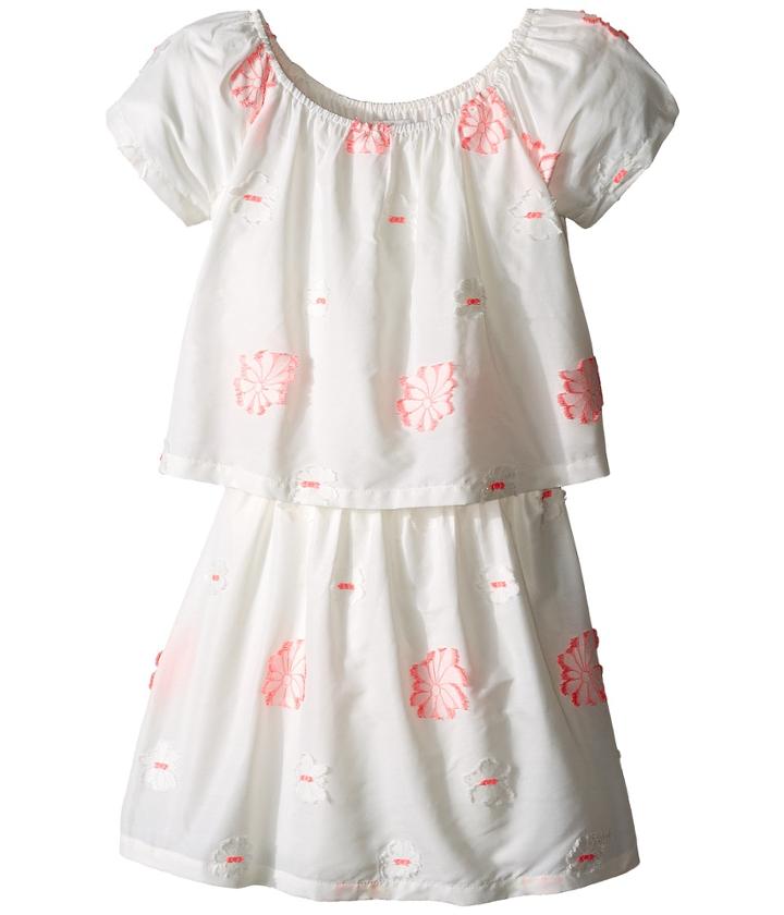 Chloe Kids - White Dress With Pink Embroidery